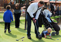Woman in stock at Adventure Golf