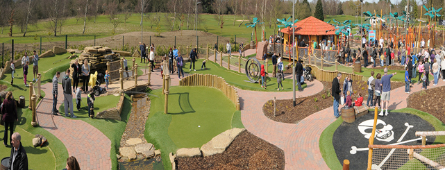 Overview of the Adventure Golf at Hoebridge Golf Centre