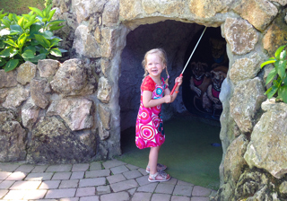 Girl in lions den