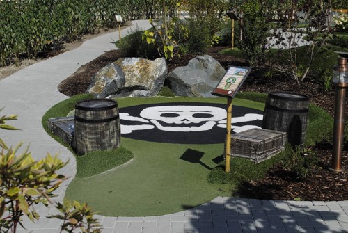 Adventure Golf scull in grass