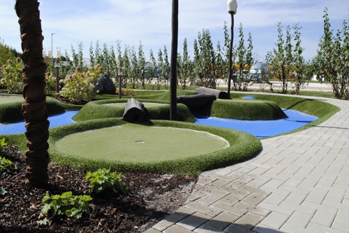 Adventure Golf hole with logs